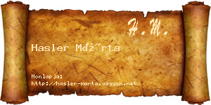 Hasler Márta névjegykártya