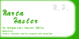 marta hasler business card
